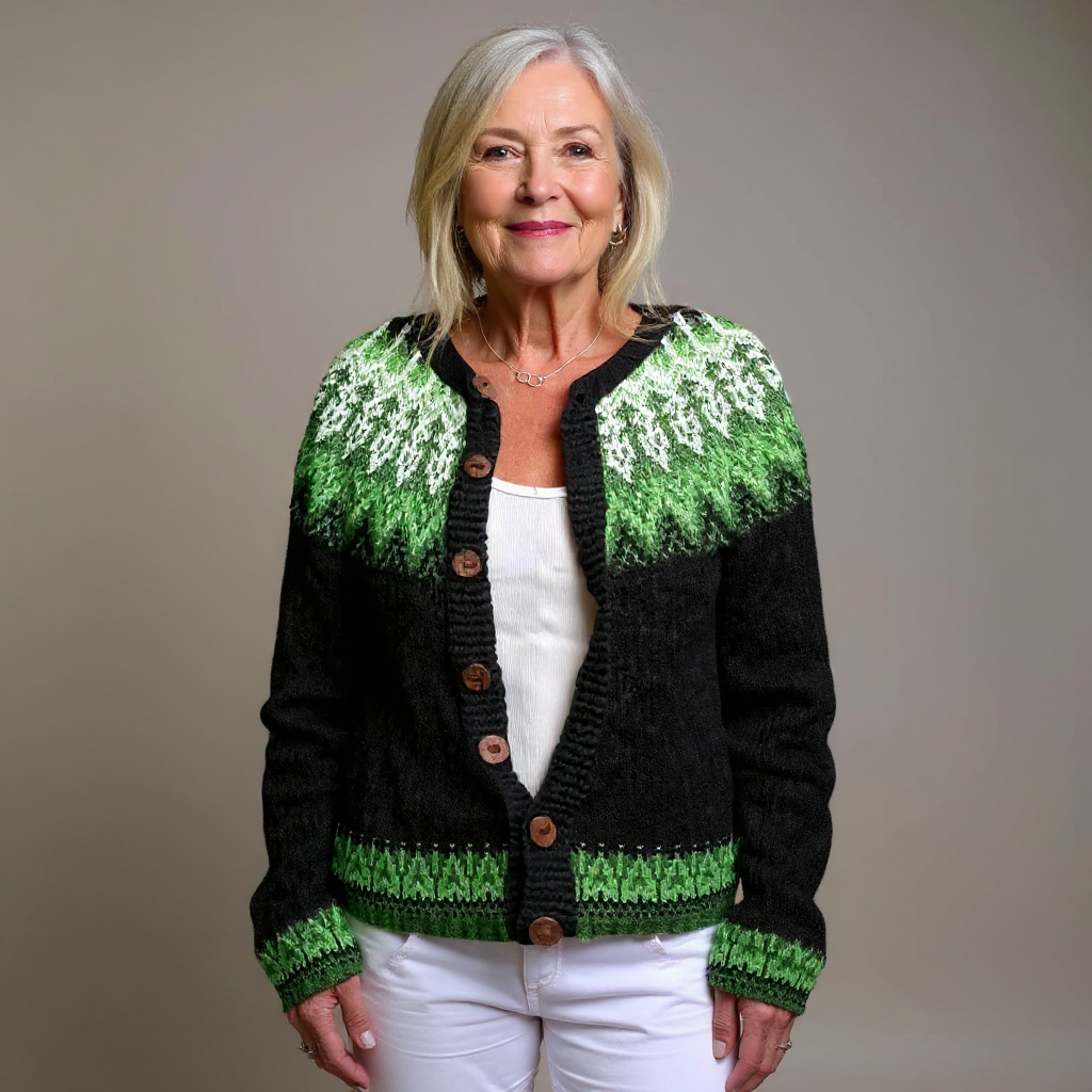 Rosalyn | Colorful Yoke Knit Cardigan