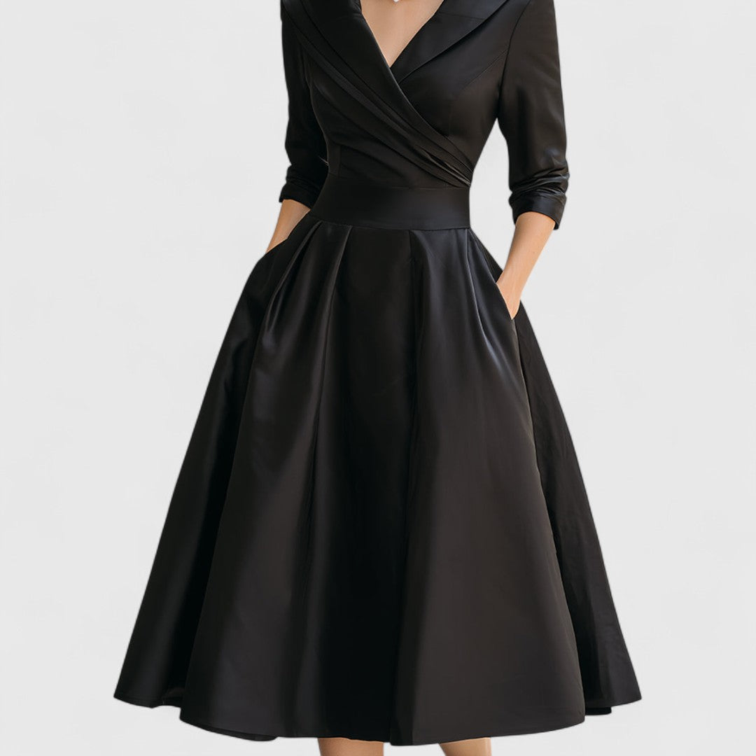Teresa | V-Neck Flared Midi Dress