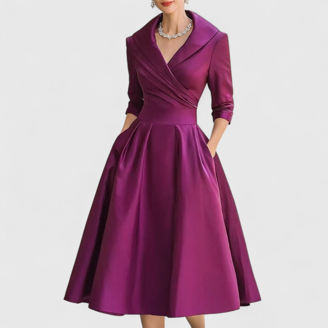 Teresa | V-Neck Flared Midi Dress