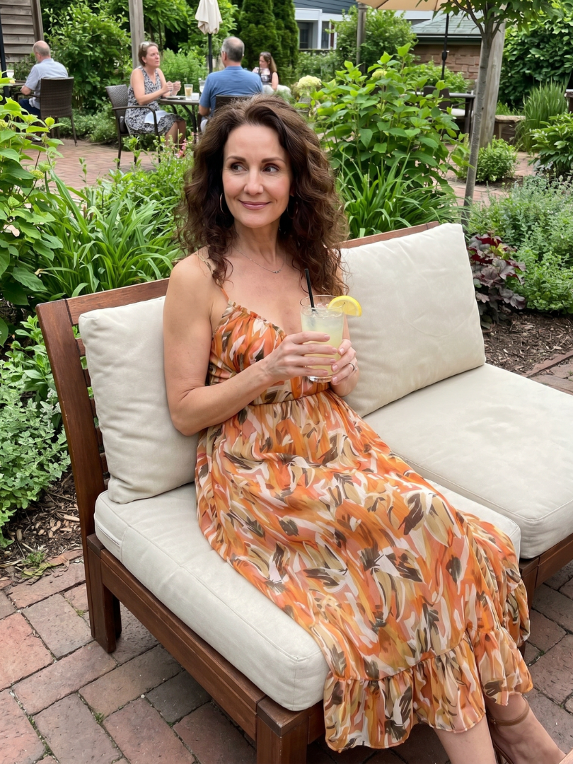 Deirdre | Ruffle Trim Strappy Midi Dress