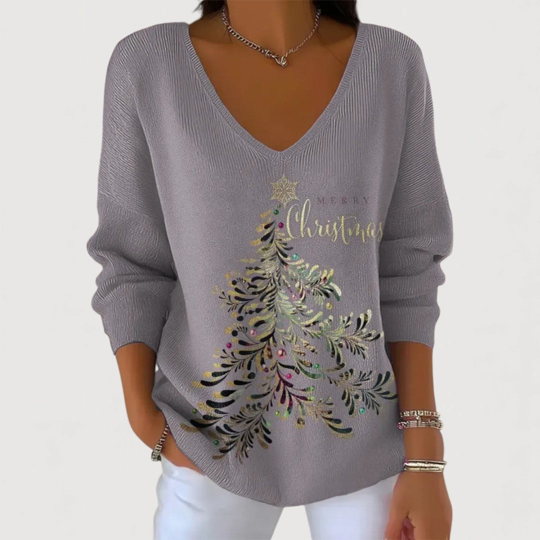 Alina | Festive V-Neck Holiday Top