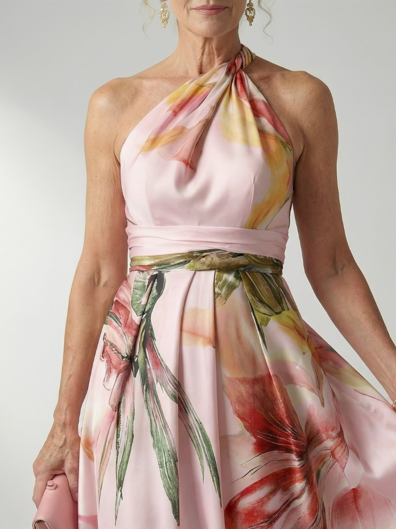 Amiel | Halter Floral Maxi Dress