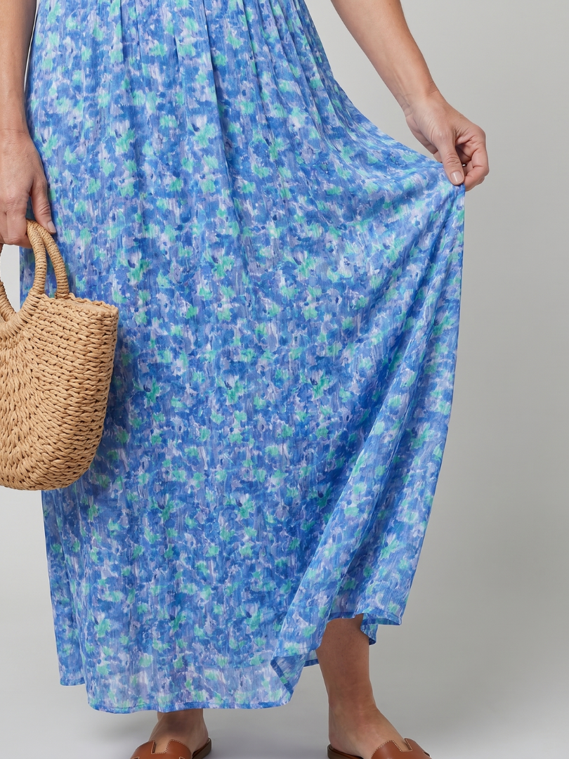 Juna | Short Sleeve Ditsy Floral Midi Dress