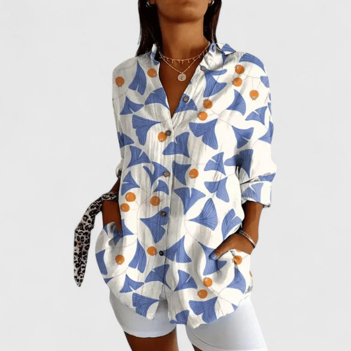 Brenda | Floral Button-Up Blouse