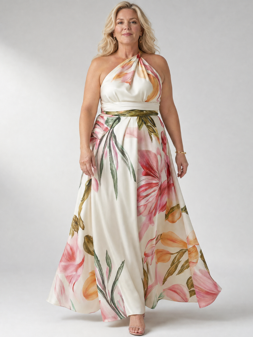 Amiel | Halter Floral Maxi Dress