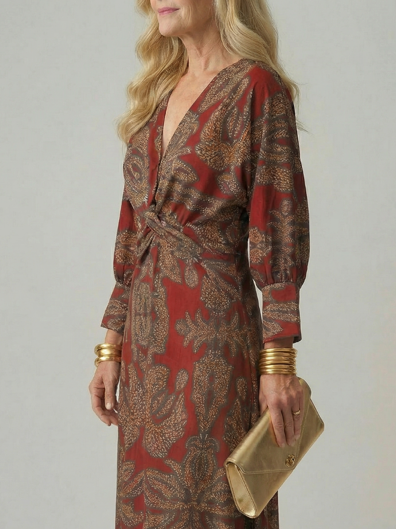 Lune | Patterned Wrap Midi Dress