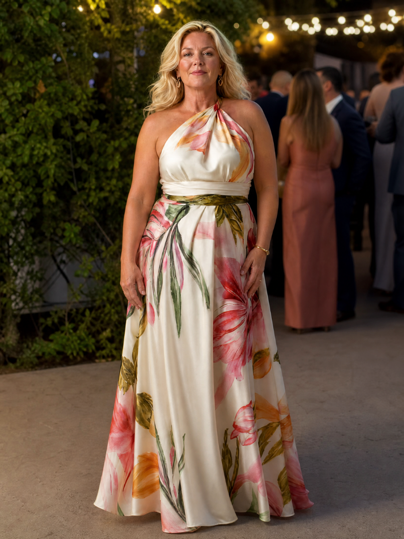 Amiel | Halter Floral Maxi Dress