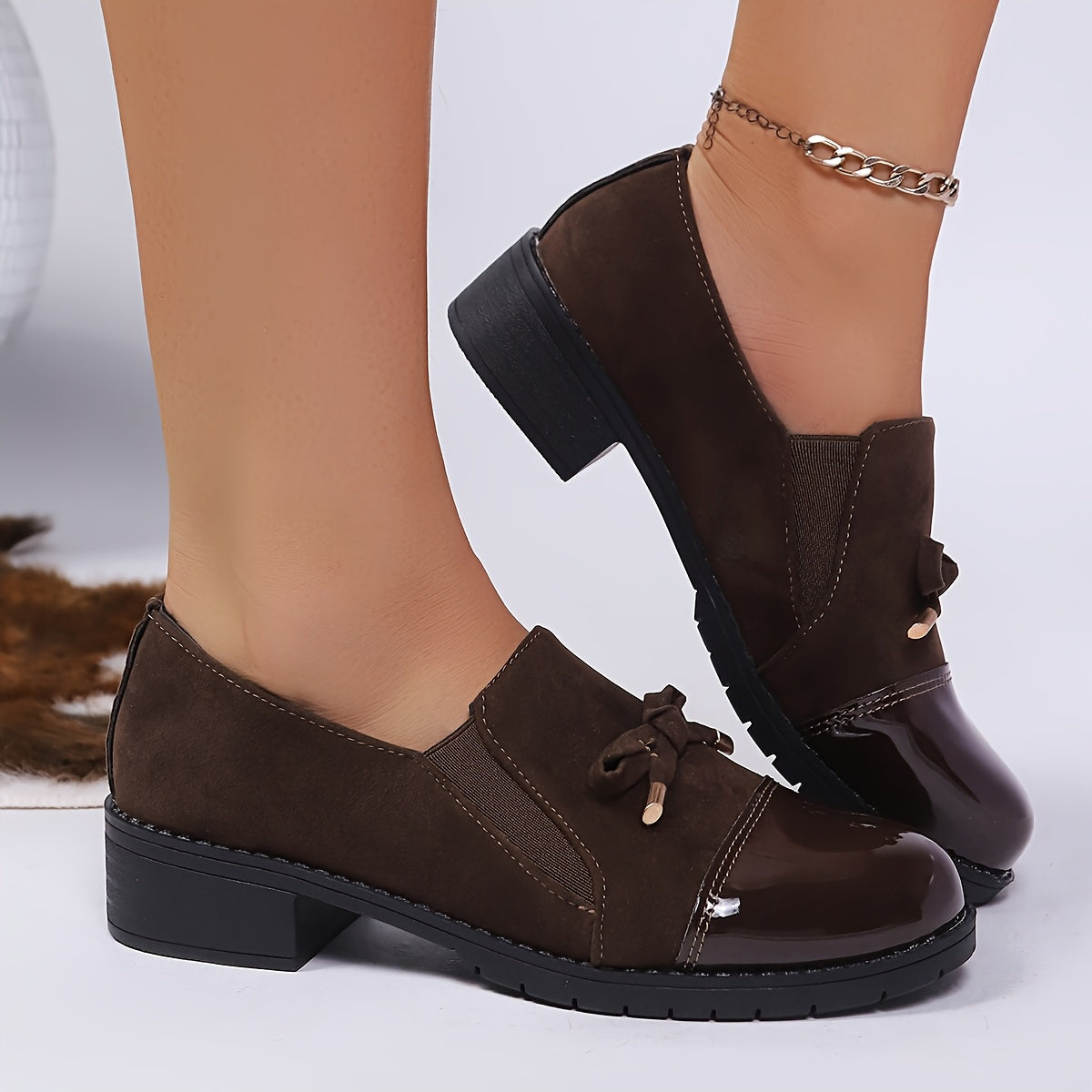 Hattie™ | Patent Toe Bow Loafers