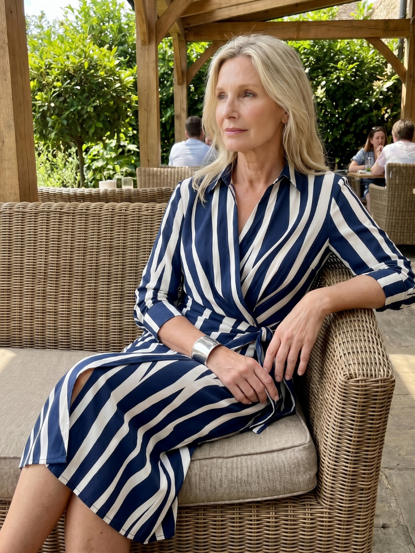 Leya | Long Sleeve Collared Wrap Midi Dress