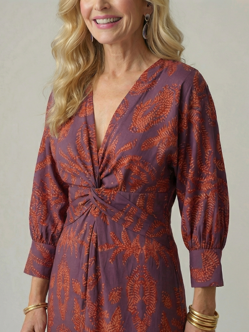 Lune | Patterned Wrap Midi Dress