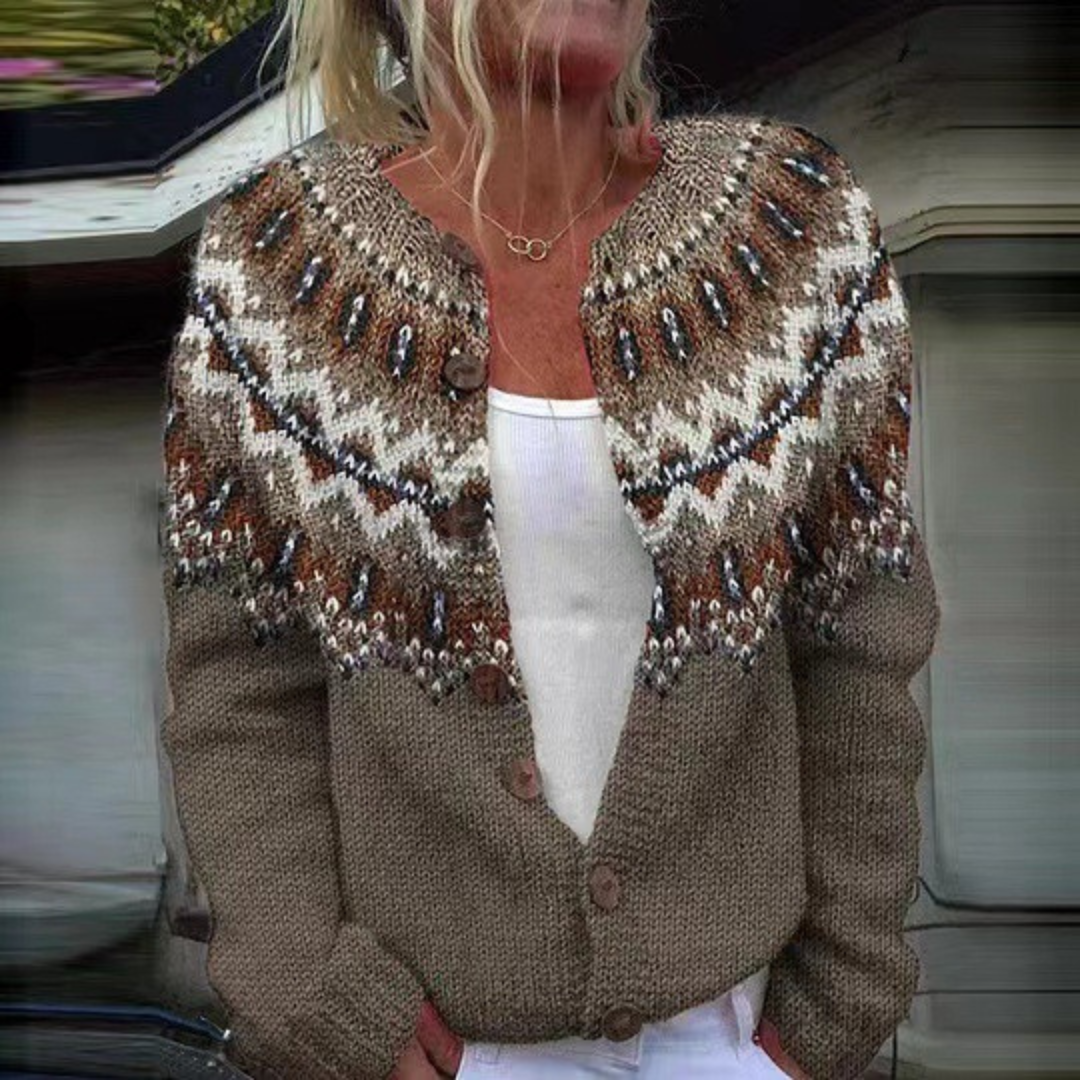 Nessa | Vintage Yoke Knit Cardigan