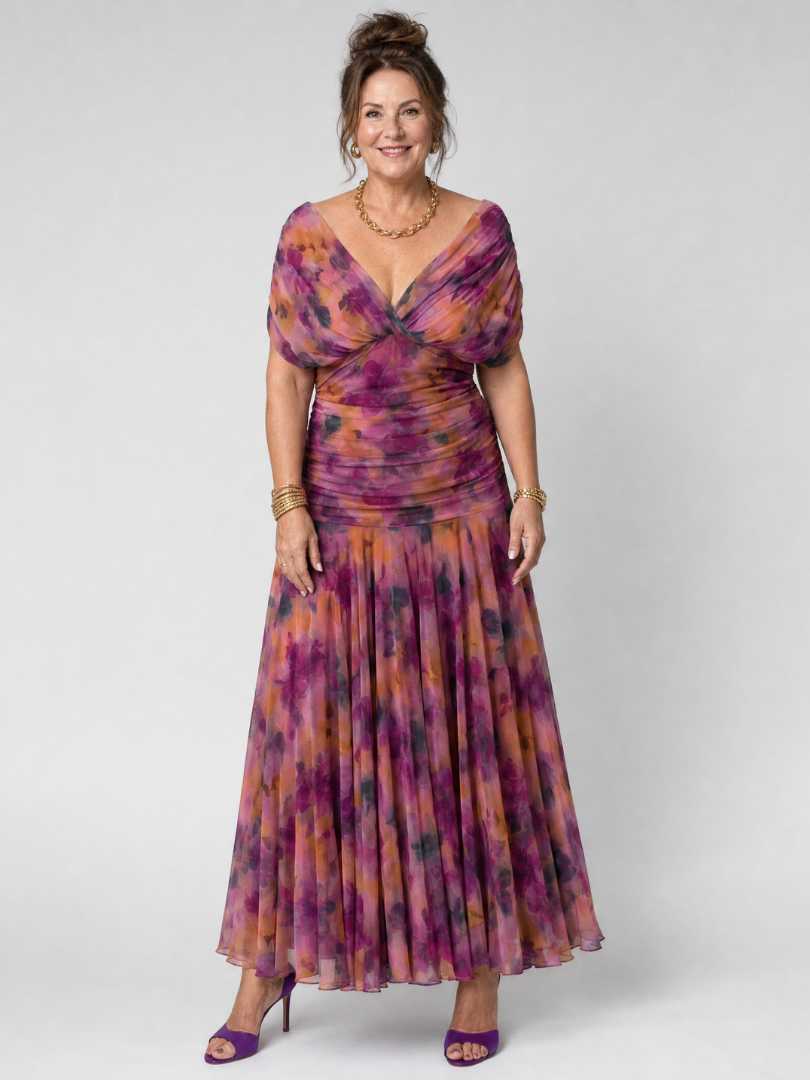 Elsa | Off-Shoulder Draped Midi Dress