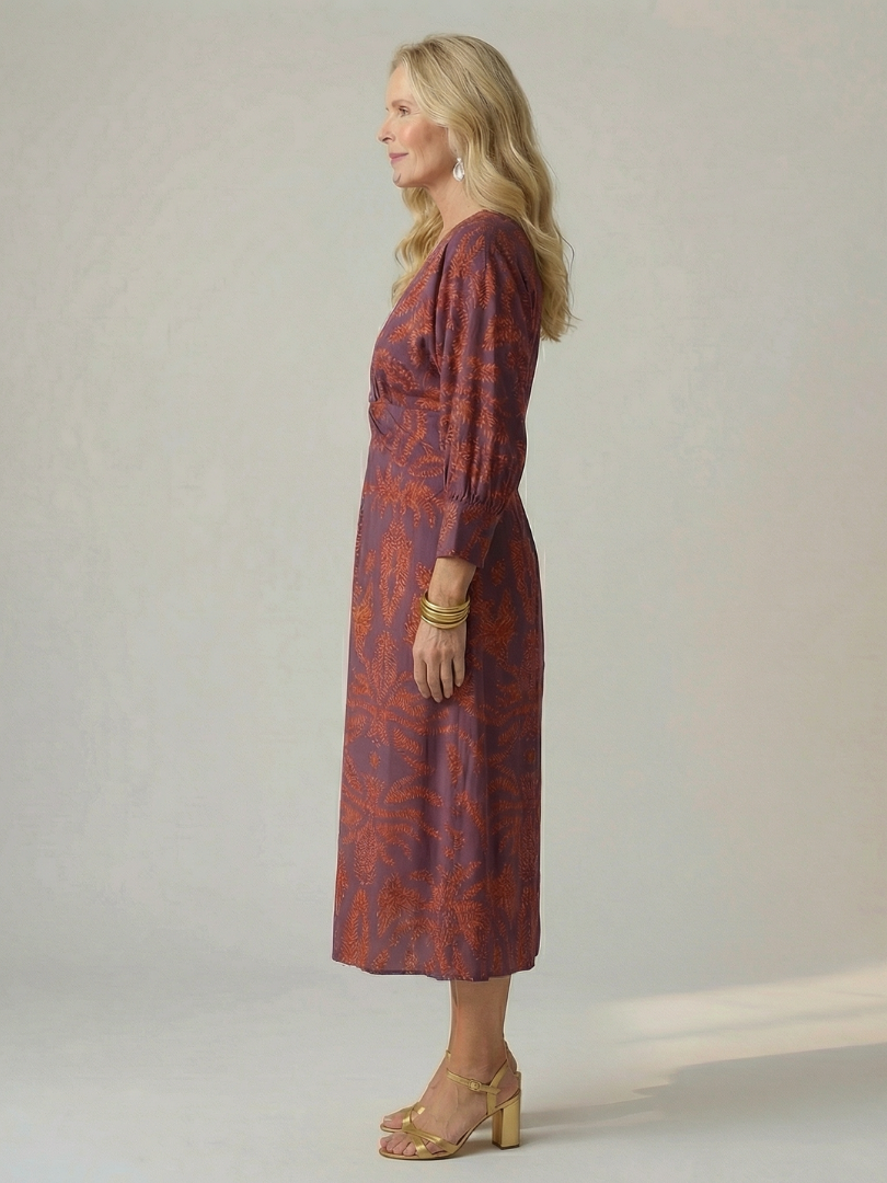 Lune | Patterned Wrap Midi Dress