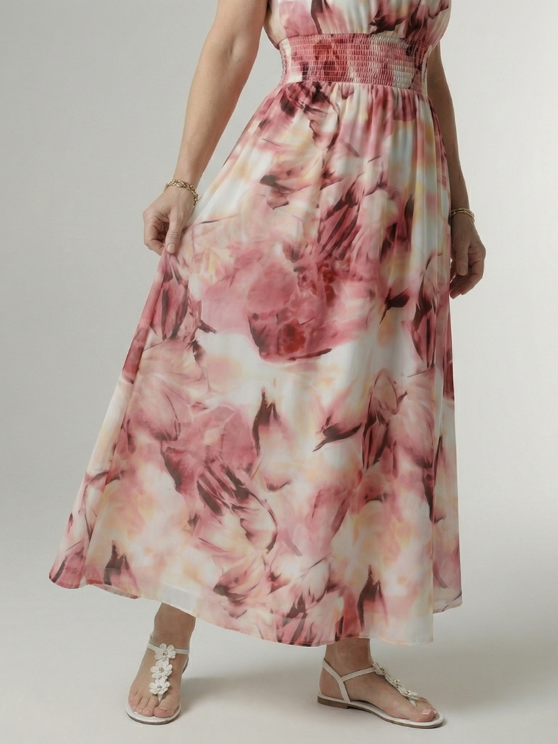 Elaine | Gathered Halter Midi Dress