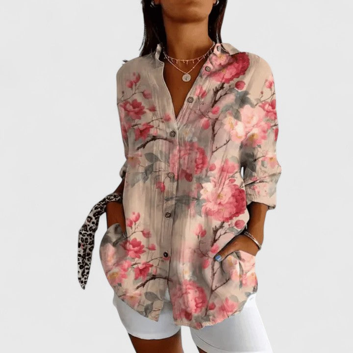 Brenda | Floral Button-Up Blouse