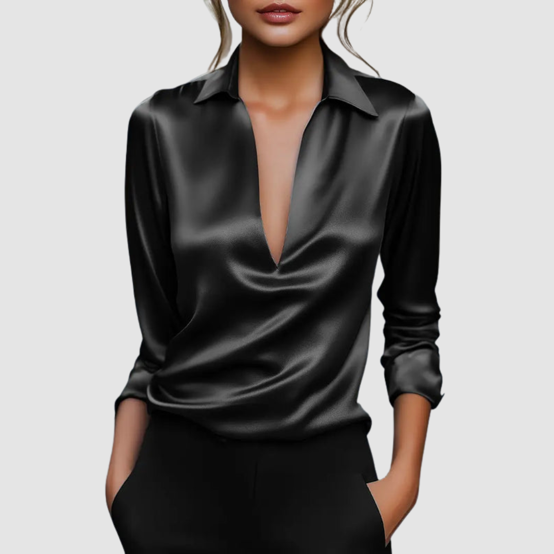 Astrid | Silky V-Neck Blouse