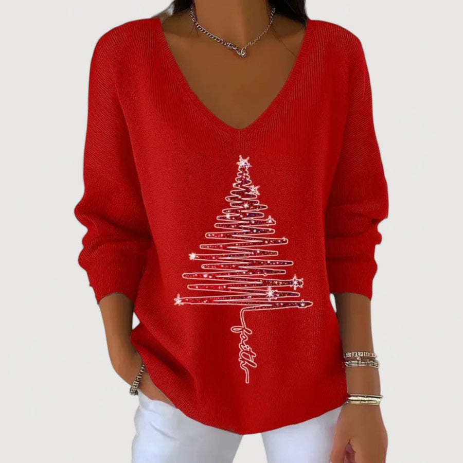 Alina | Festive V-Neck Holiday Top