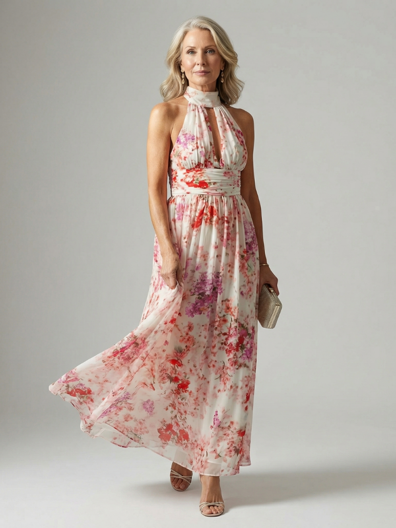 Ellen | Gathered Floral Maxi Dress