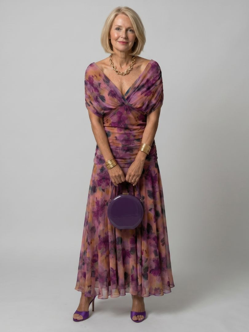 Elsa | Off-Shoulder Draped Midi Dress