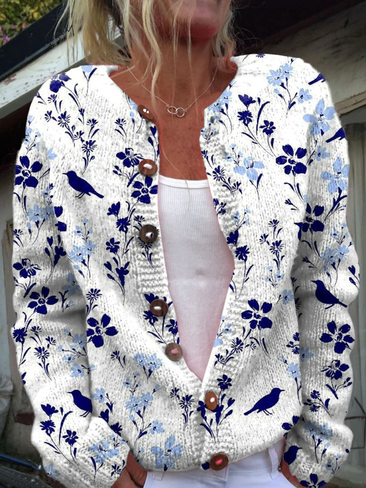 Ginger | Floral Bird Print Cardigan