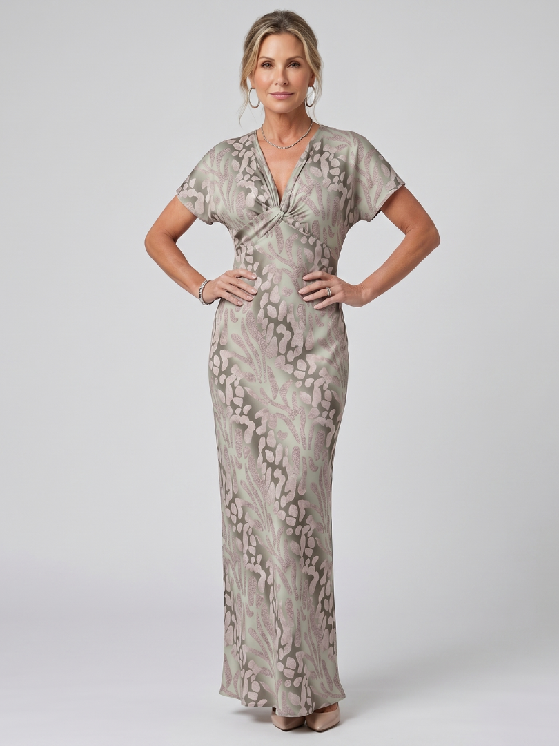 Astra | Twist Front Abstract Print Dress
