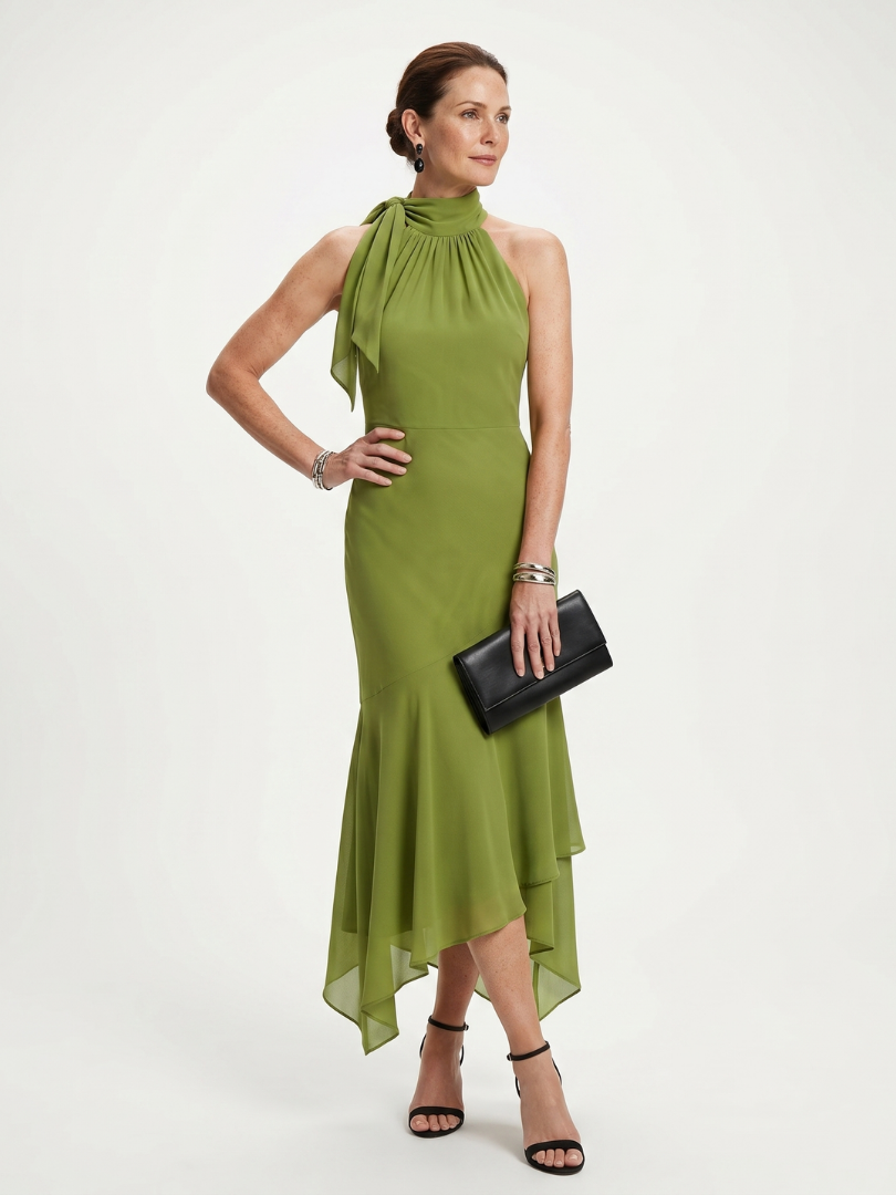 Winifred | Halter Keyhole Midi Dress