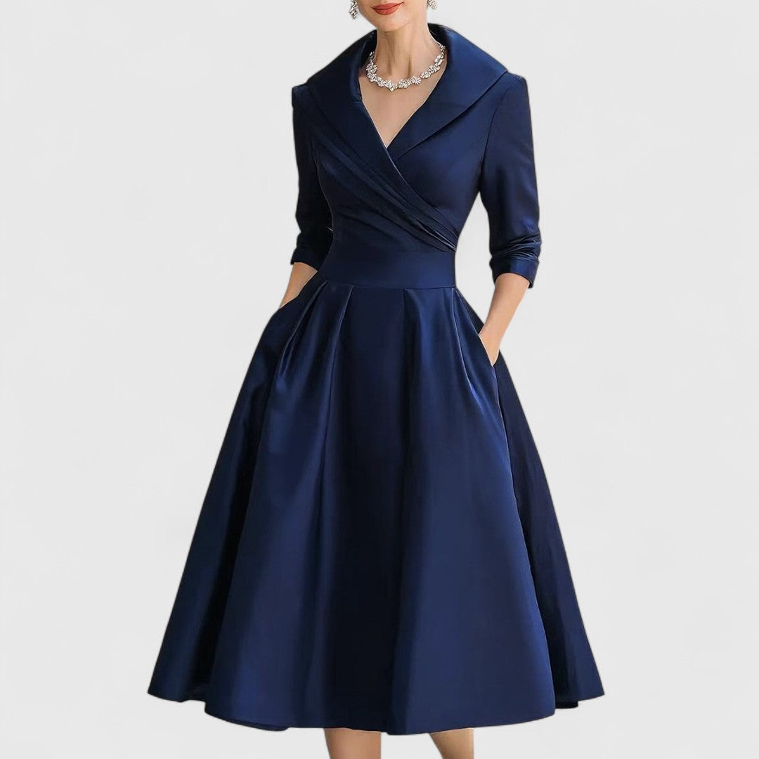 Teresa | V-Neck Flared Midi Dress