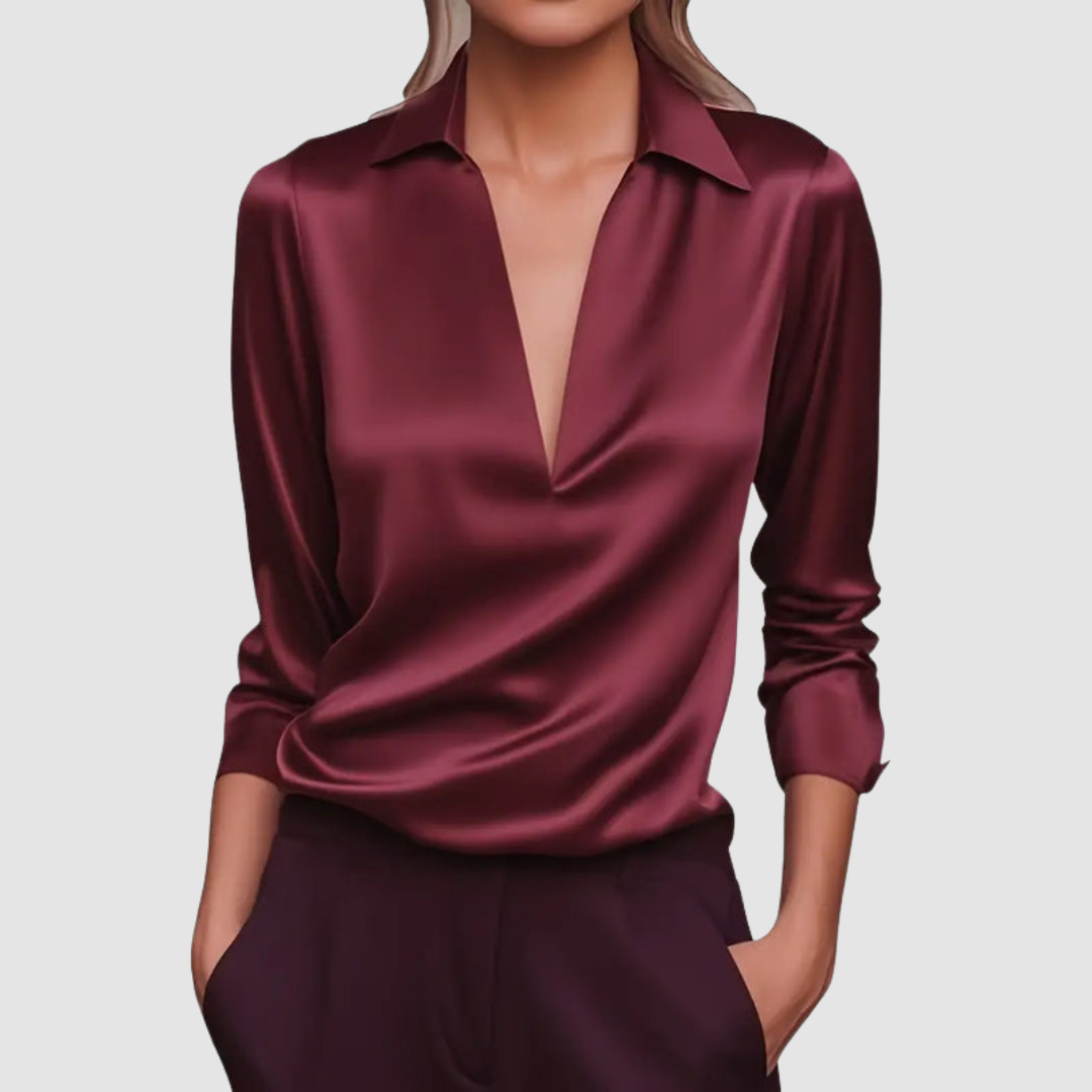 Astrid | Silky V-Neck Blouse
