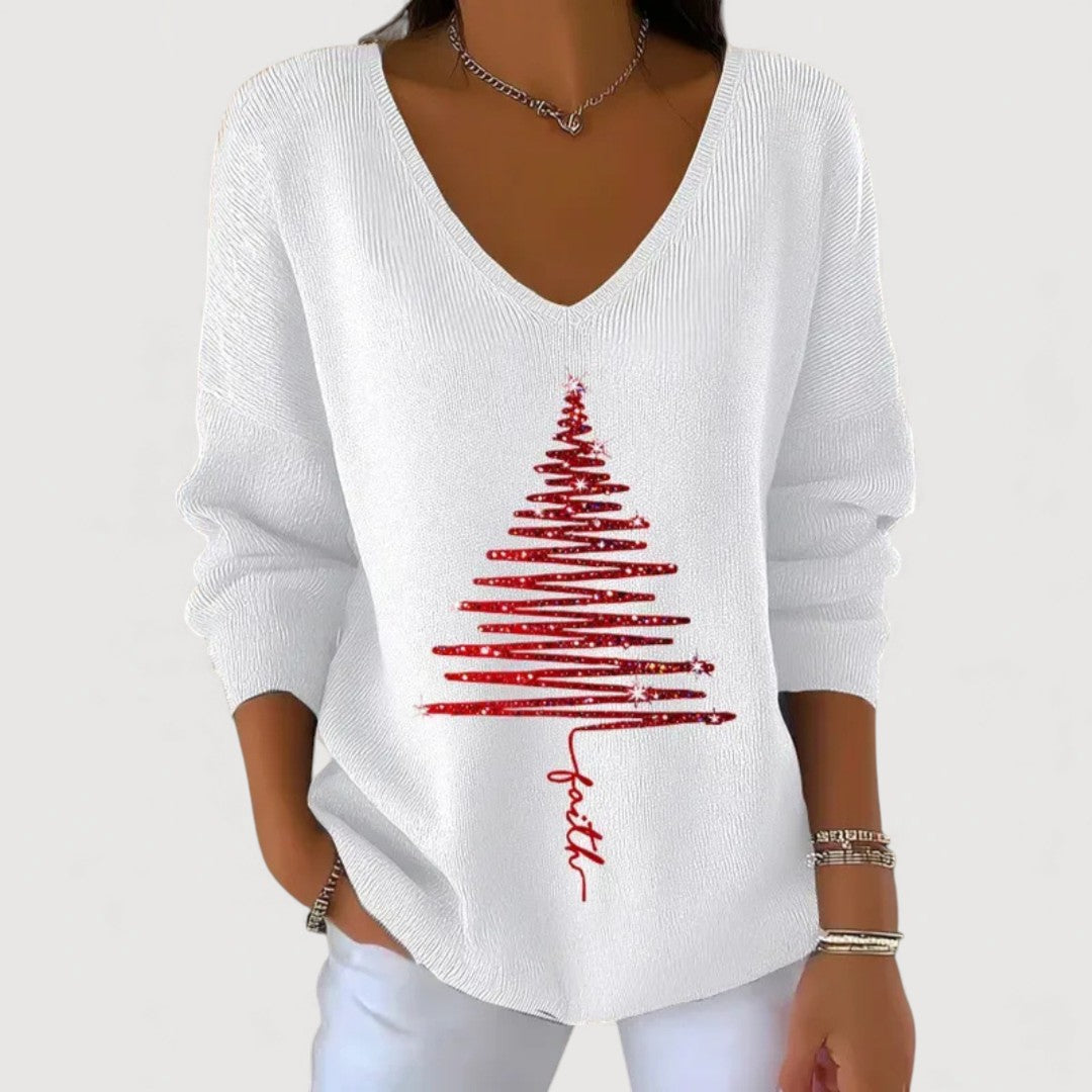 Alina | Festive V-Neck Holiday Top