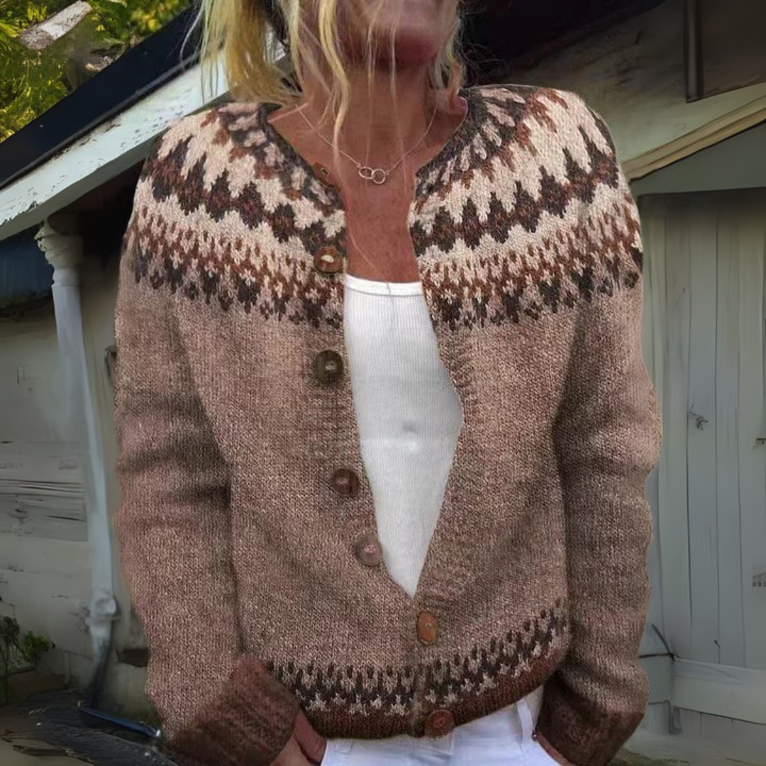 Oona | Folk Pattern Knit Cardigan