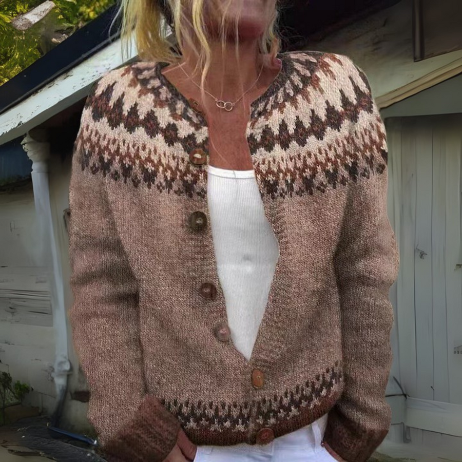 Oona | Folk Pattern Knit Cardigan
