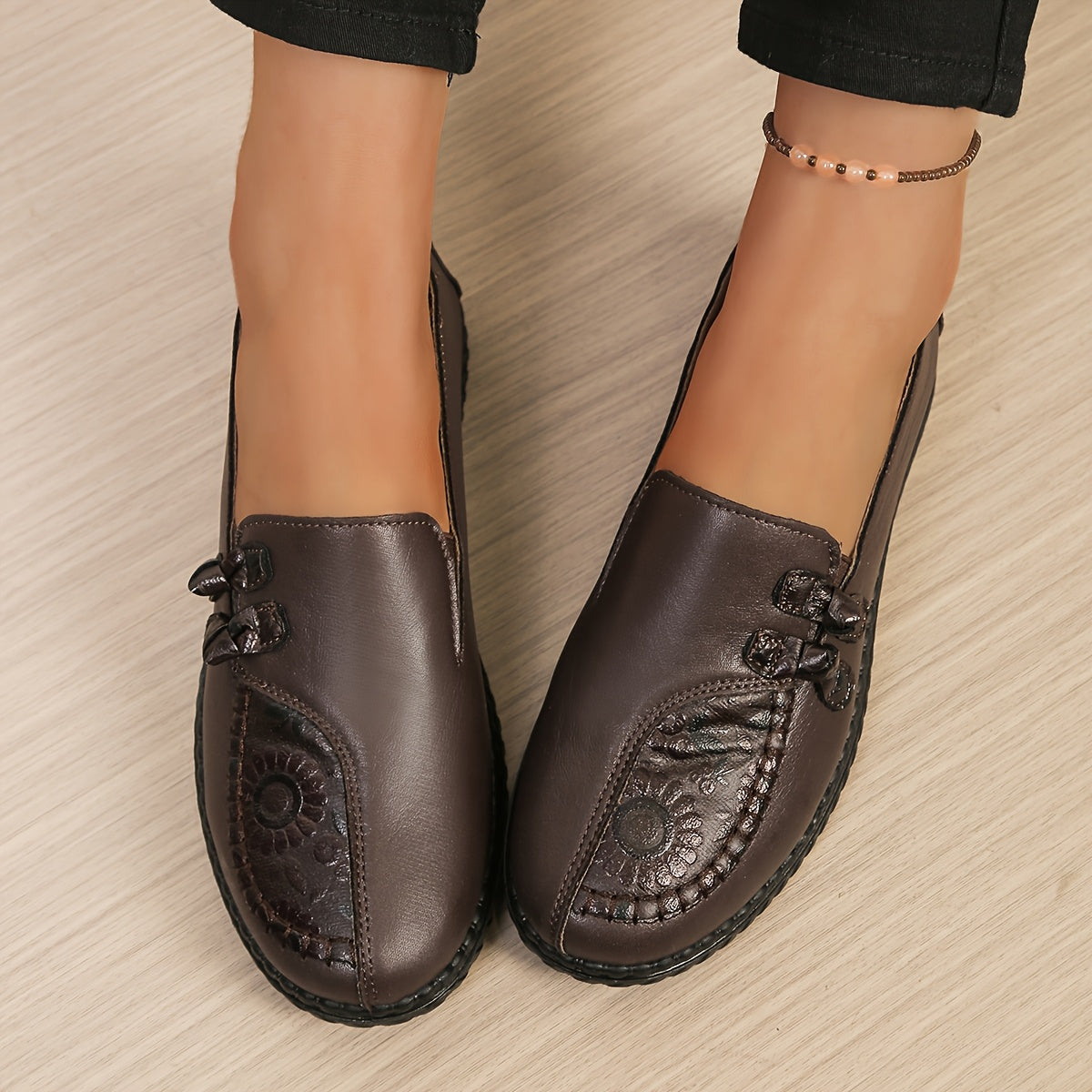 Winifred™ | Floral Detail Comfort Loafers
