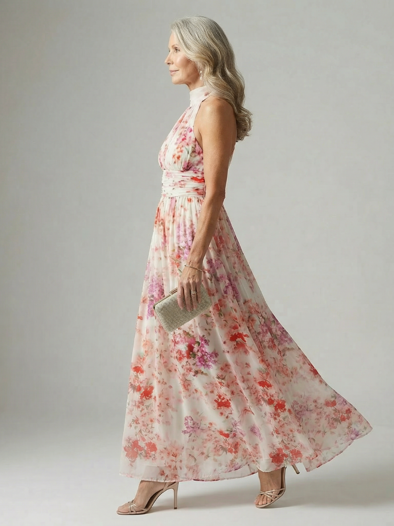 Ellen | Gathered Floral Maxi Dress