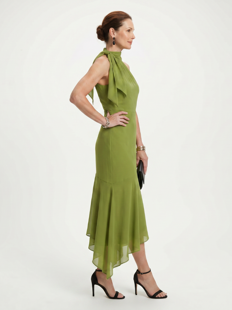 Winifred | Halter Keyhole Midi Dress