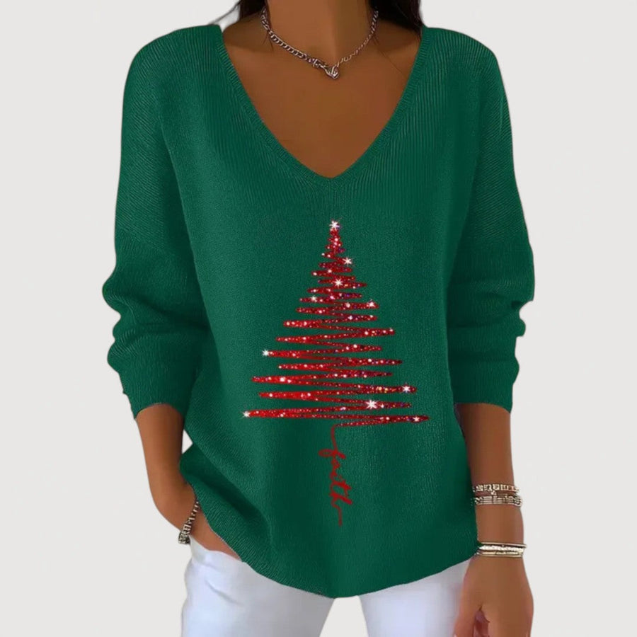 Alina | Festive V-Neck Holiday Top