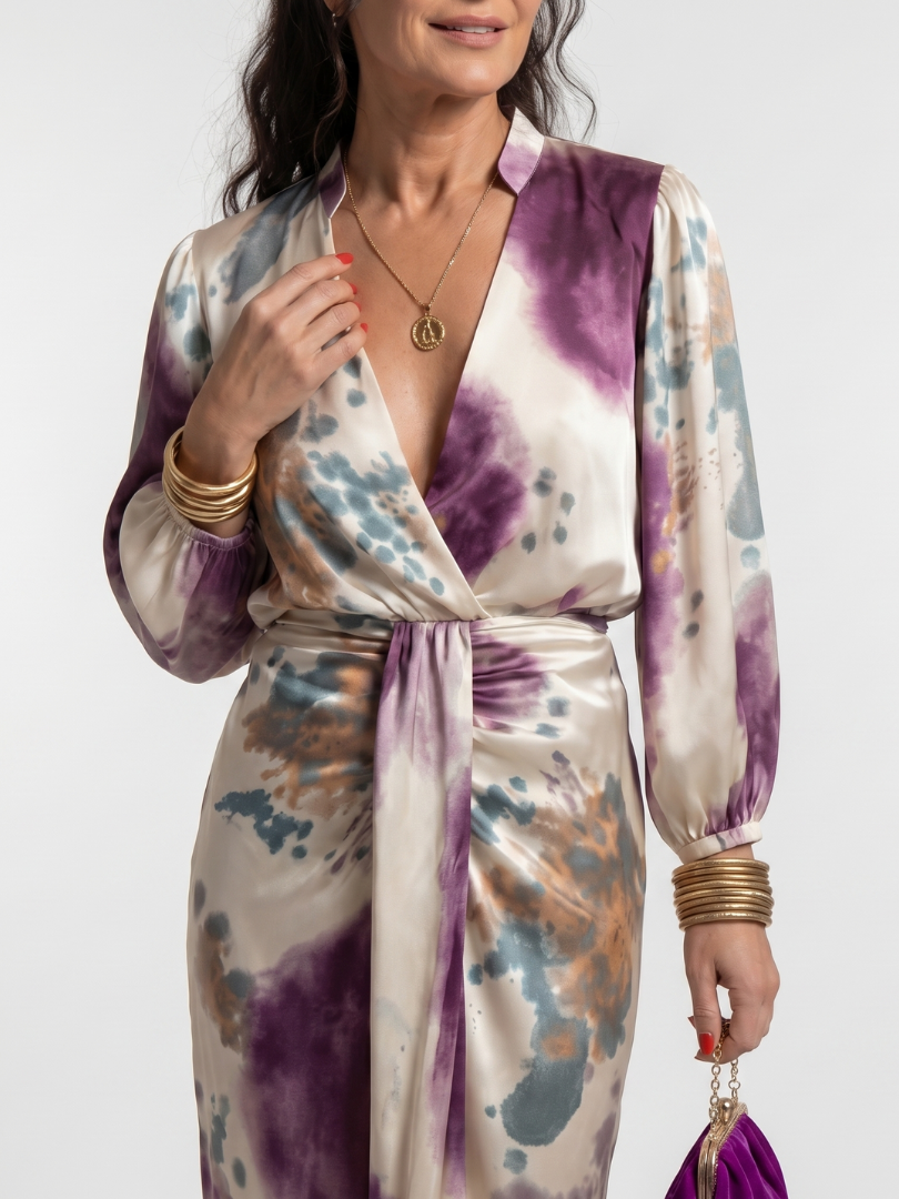 Valentina | Printed Tie Waist Midi Dress