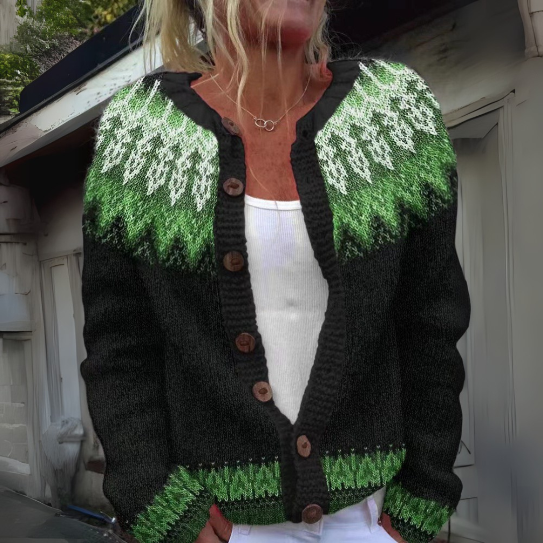 Rosalyn | Colorful Yoke Knit Cardigan