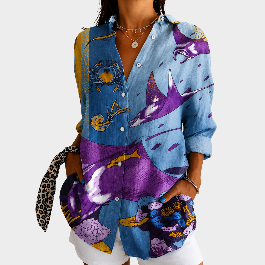 Tess | Ocean Dreams Art Blouse