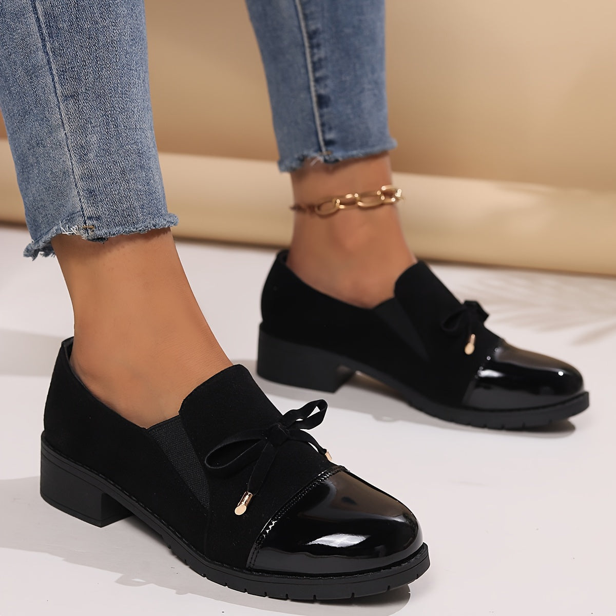 Hattie™ | Patent Toe Bow Loafers