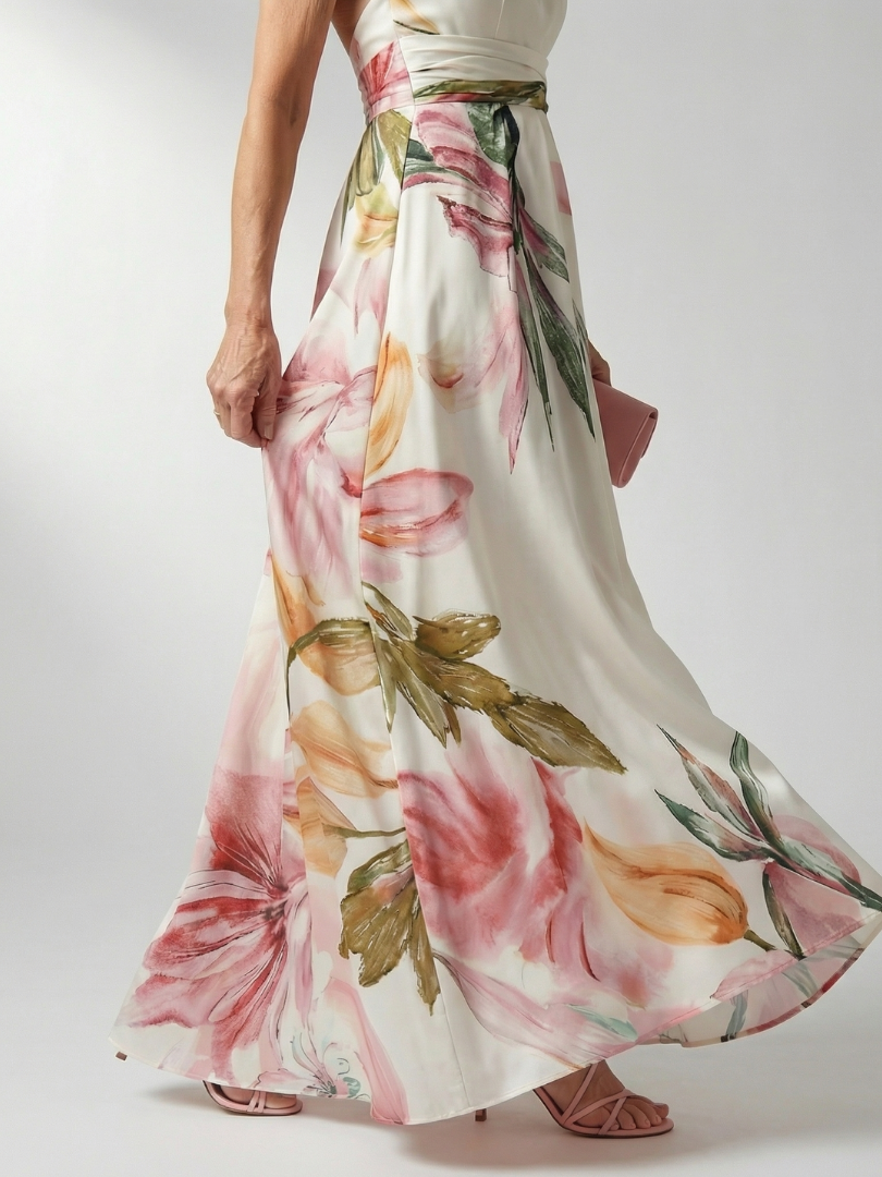 Amiel | Halter Floral Maxi Dress
