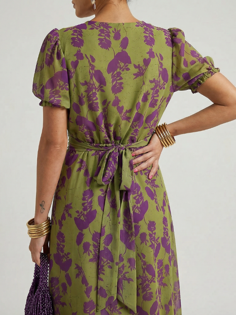 Emma | Floral Wrap Midi Dress