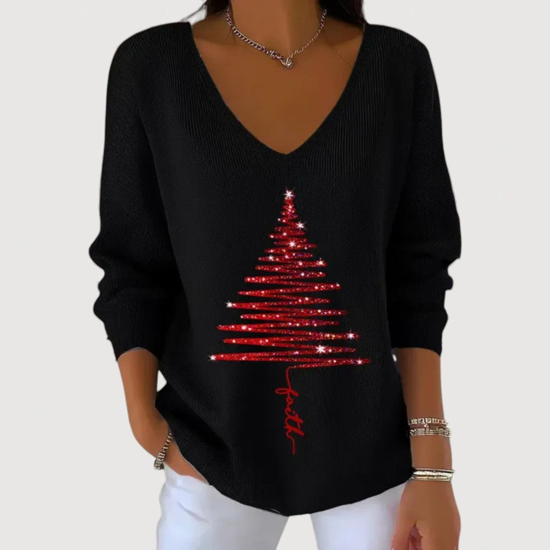 Alina | Festive V-Neck Holiday Top