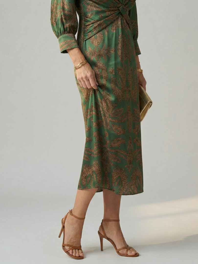 Lune | Patterned Wrap Midi Dress