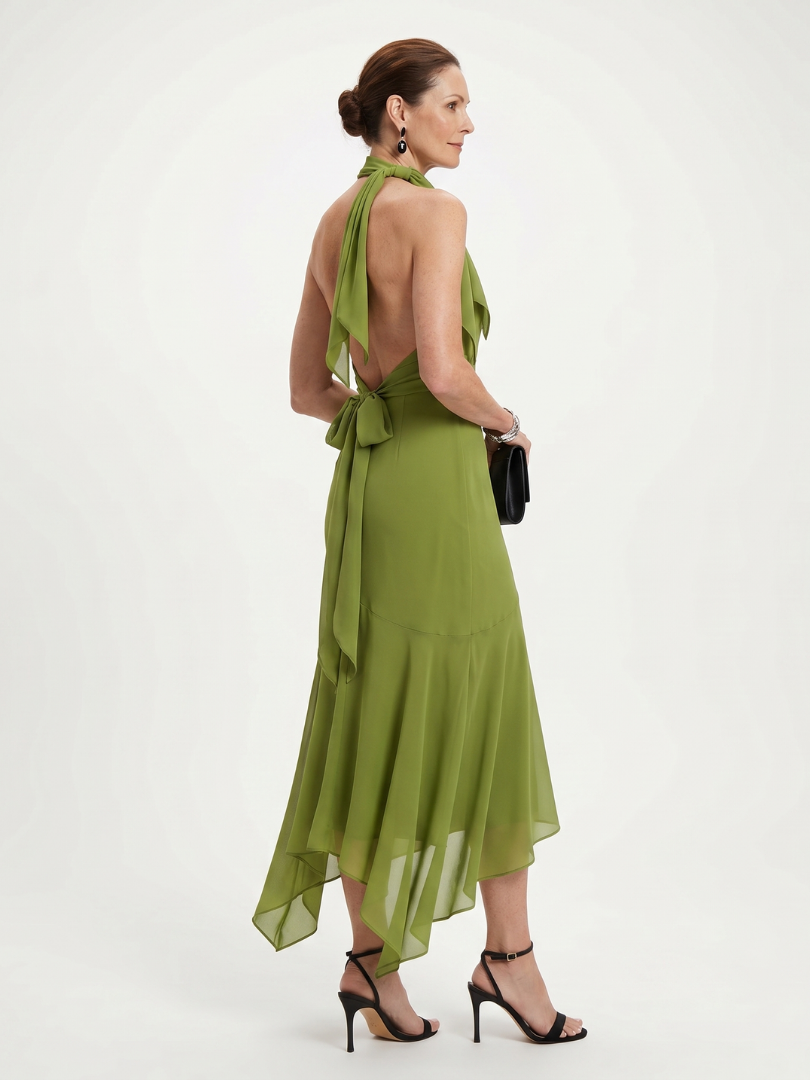 Winifred | Halter Keyhole Midi Dress