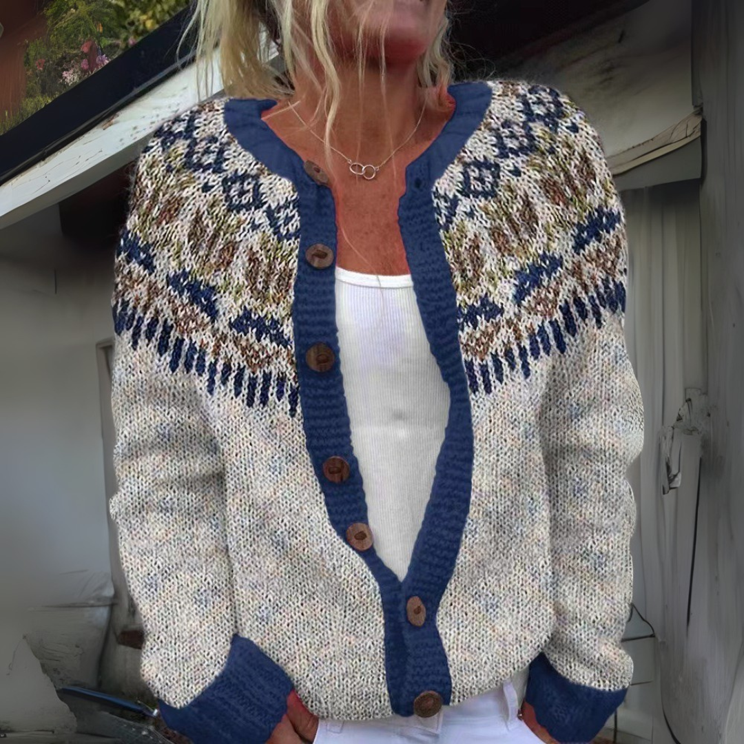 Noor | Roomy Fair Isle Cardigan