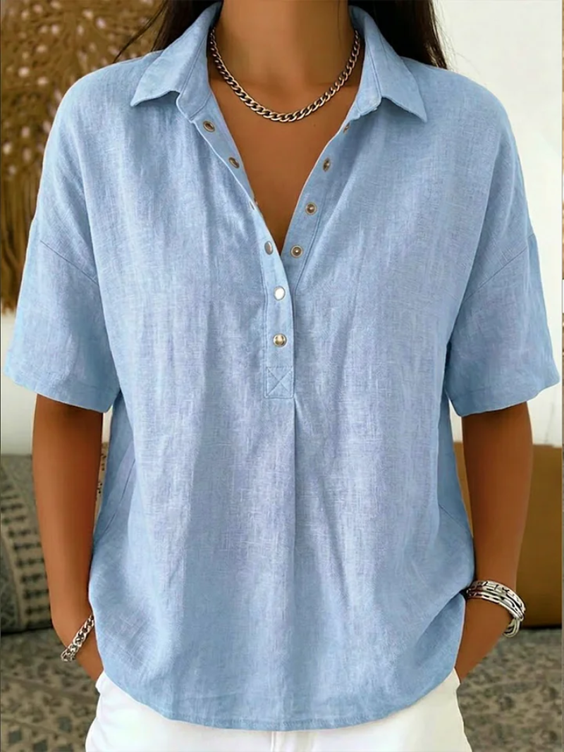 Bridget | Collared Button-Front Blouse