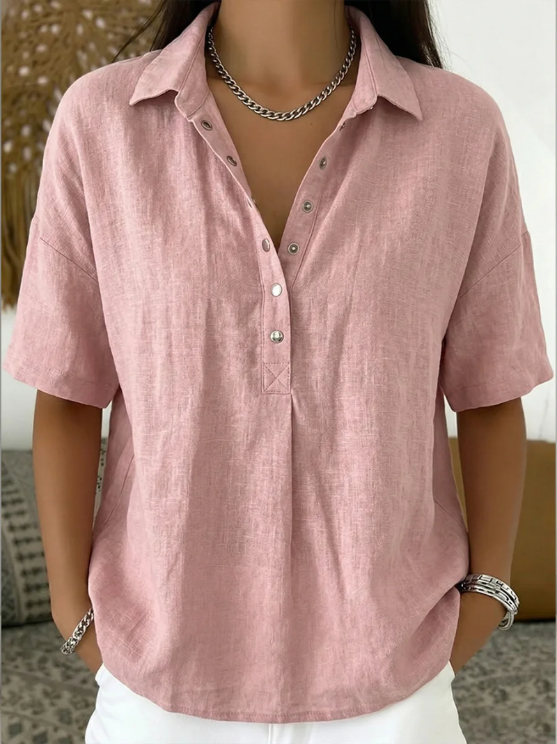 Bridget | Collared Button-Front Blouse