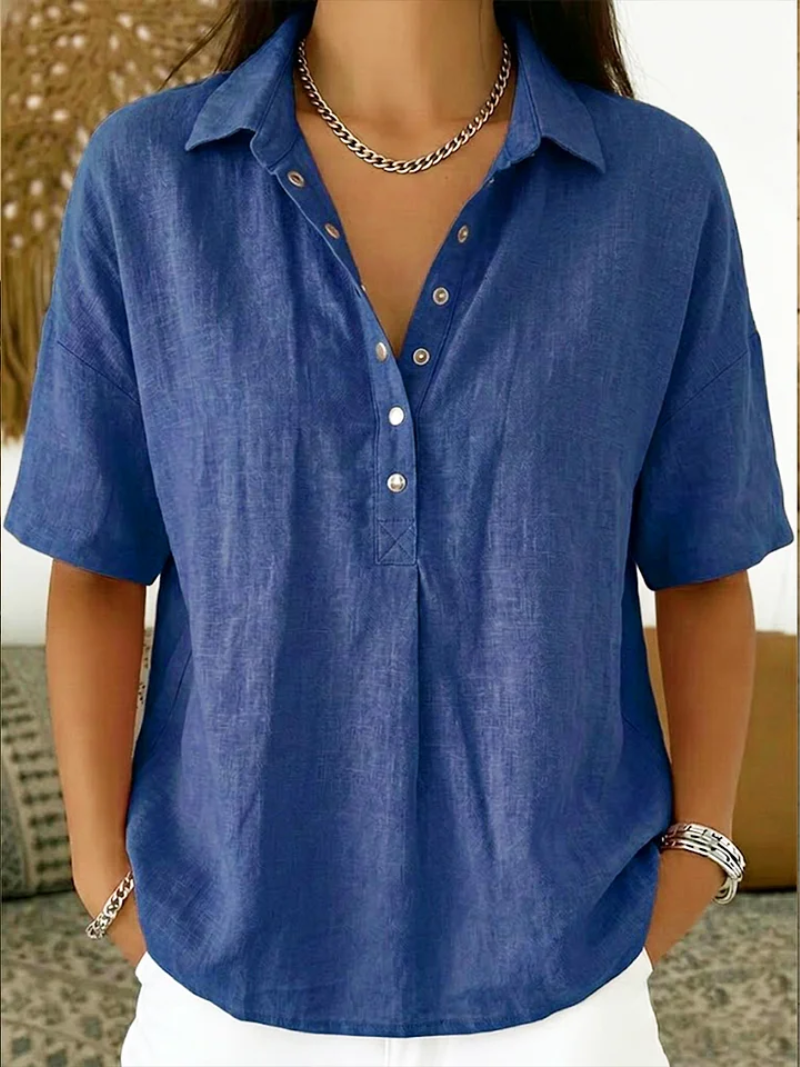 Bridget | Collared Button-Front Blouse