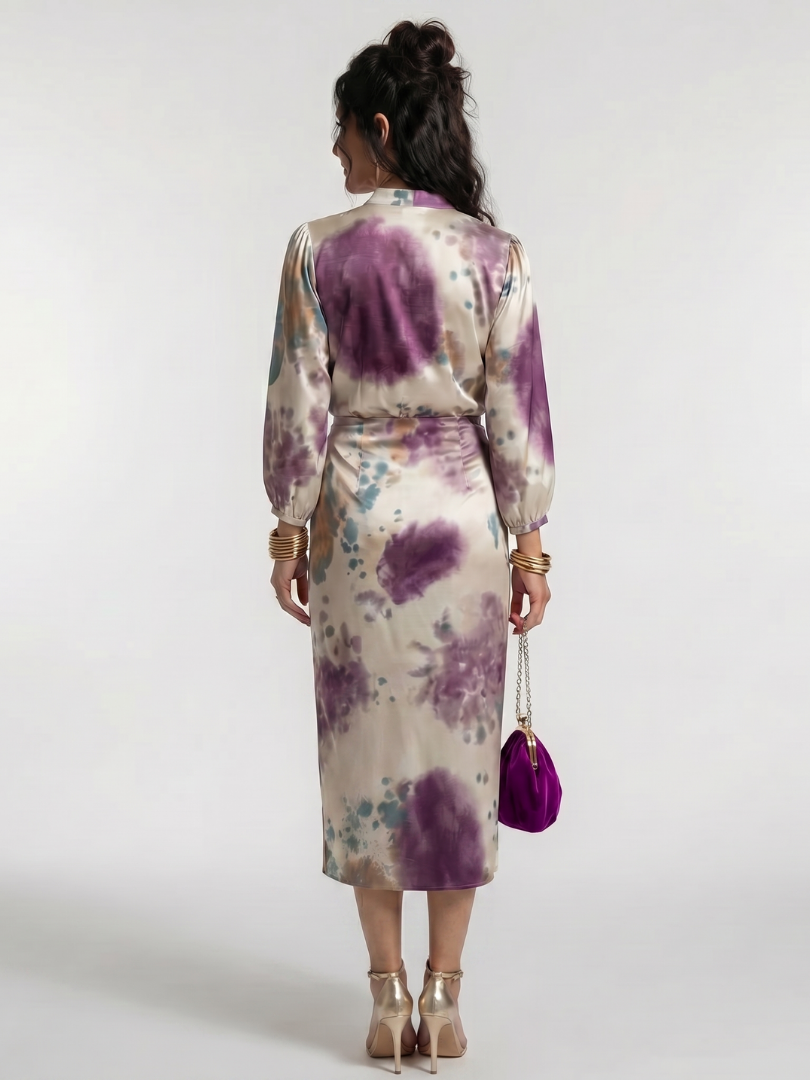 Valentina | Printed Tie Waist Midi Dress