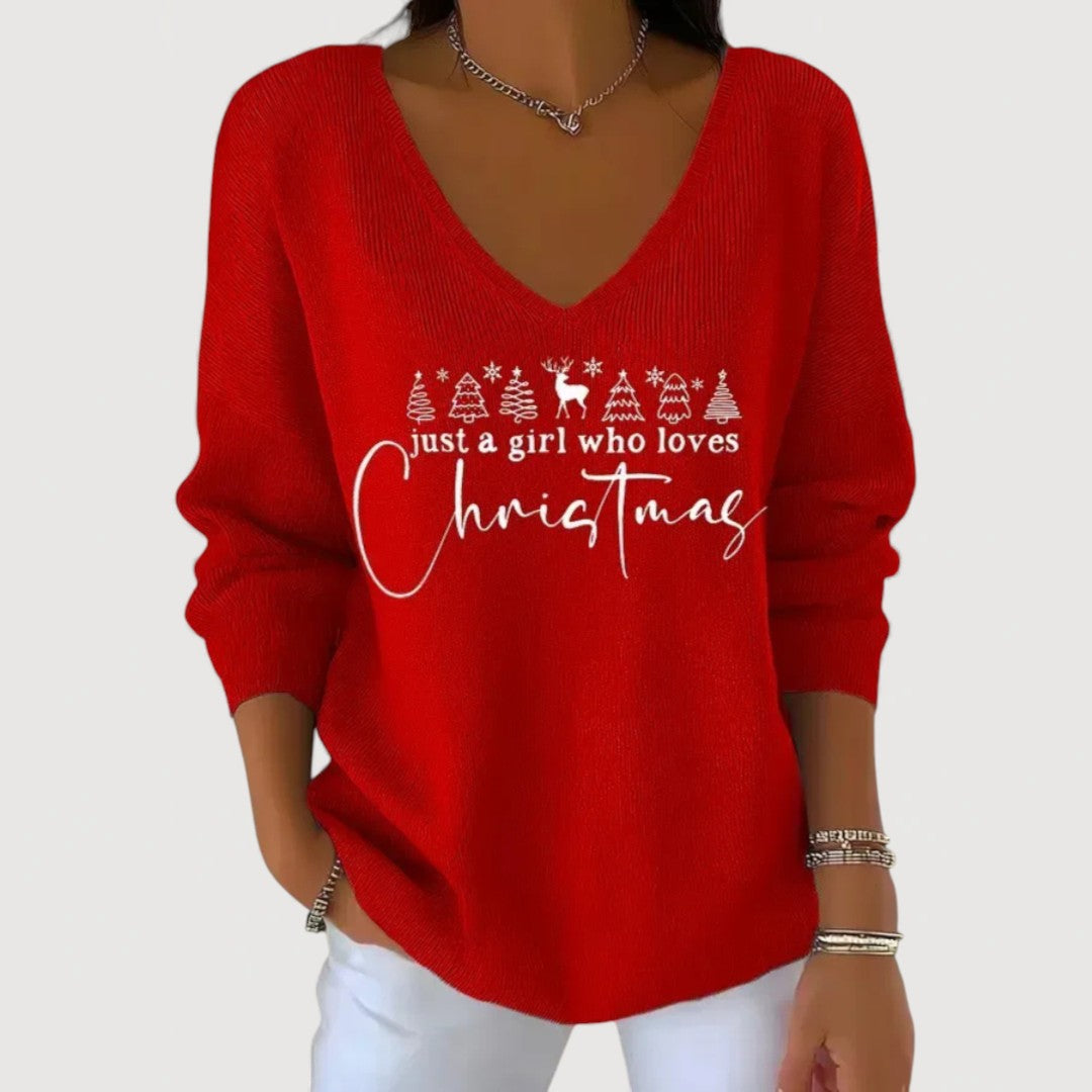 Alina | Festive V-Neck Holiday Top